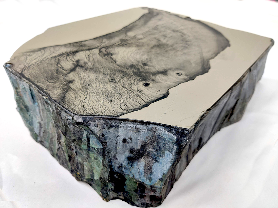 lines on a big flat rock